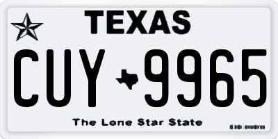TX license plate CUY9965