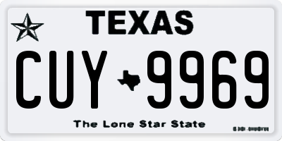 TX license plate CUY9969