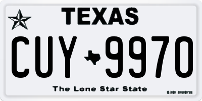 TX license plate CUY9970