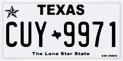 TX license plate CUY9971