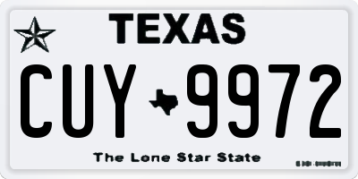 TX license plate CUY9972