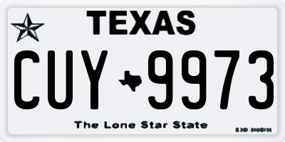 TX license plate CUY9973