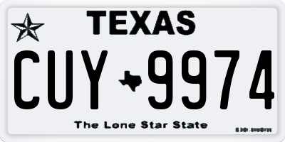 TX license plate CUY9974