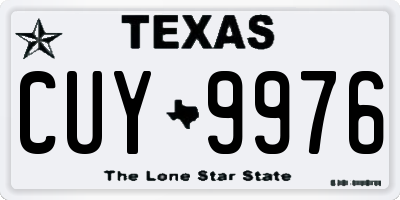 TX license plate CUY9976