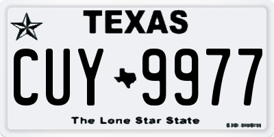 TX license plate CUY9977