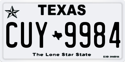 TX license plate CUY9984