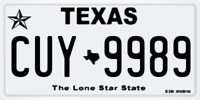 TX license plate CUY9989