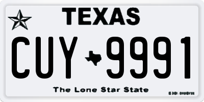 TX license plate CUY9991