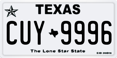 TX license plate CUY9996