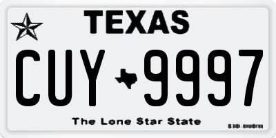 TX license plate CUY9997