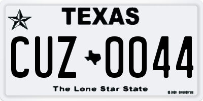 TX license plate CUZ0044