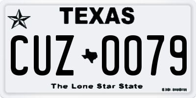 TX license plate CUZ0079