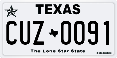 TX license plate CUZ0091