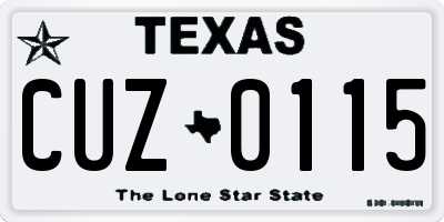 TX license plate CUZ0115