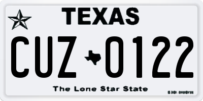 TX license plate CUZ0122