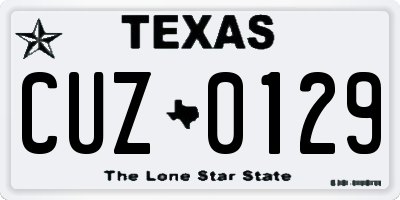 TX license plate CUZ0129