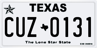 TX license plate CUZ0131