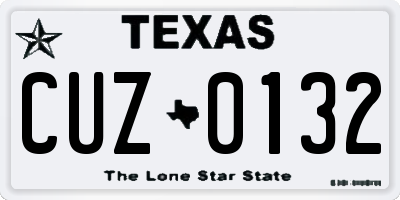 TX license plate CUZ0132