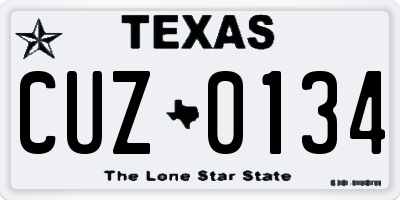 TX license plate CUZ0134