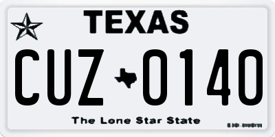 TX license plate CUZ0140