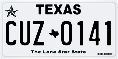 TX license plate CUZ0141