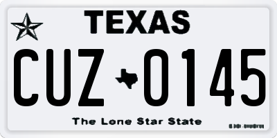 TX license plate CUZ0145