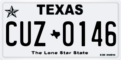 TX license plate CUZ0146