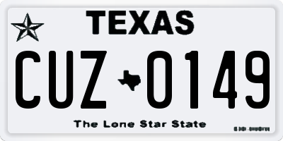 TX license plate CUZ0149