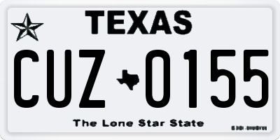 TX license plate CUZ0155