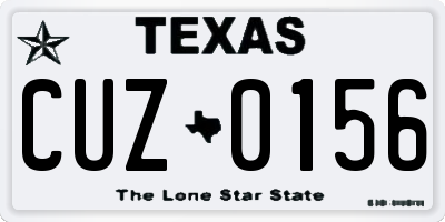 TX license plate CUZ0156