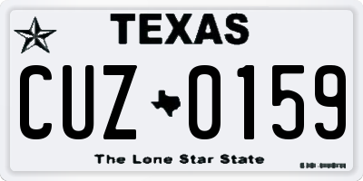 TX license plate CUZ0159