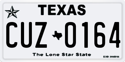TX license plate CUZ0164