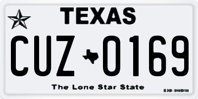 TX license plate CUZ0169