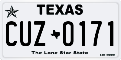 TX license plate CUZ0171