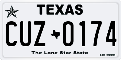TX license plate CUZ0174