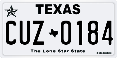 TX license plate CUZ0184