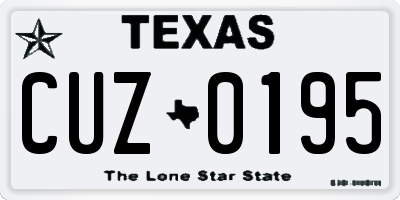 TX license plate CUZ0195