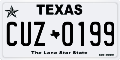 TX license plate CUZ0199