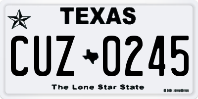 TX license plate CUZ0245