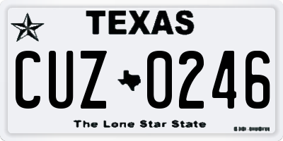 TX license plate CUZ0246