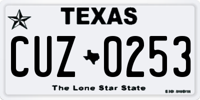 TX license plate CUZ0253