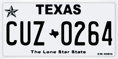 TX license plate CUZ0264