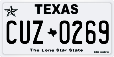 TX license plate CUZ0269