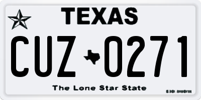 TX license plate CUZ0271