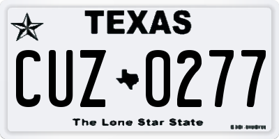 TX license plate CUZ0277