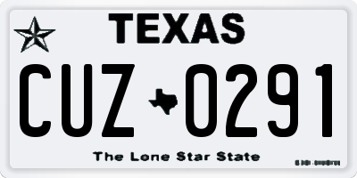TX license plate CUZ0291