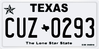 TX license plate CUZ0293