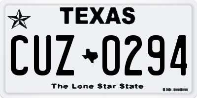 TX license plate CUZ0294