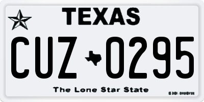 TX license plate CUZ0295