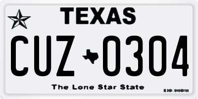 TX license plate CUZ0304